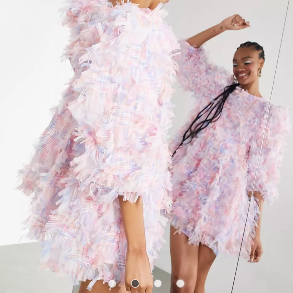 Asos textured mesh pastel dress